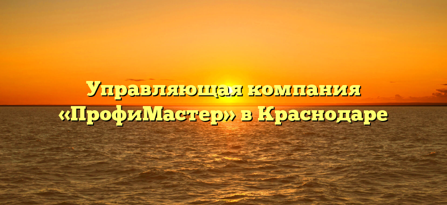 Управляющая компания «ПрофиМастер» в Краснодаре