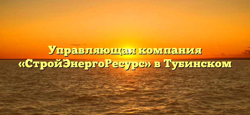 Управляющая компания «СтройЭнергоРесурс» в Тубинском