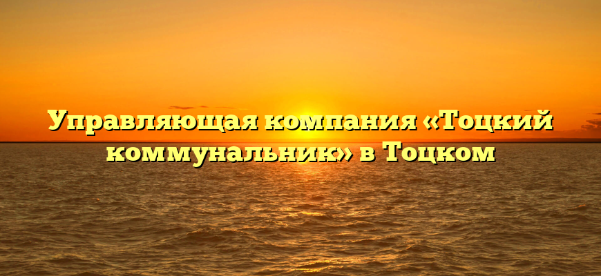 Управляющая компания «Тоцкий коммунальник» в Тоцком