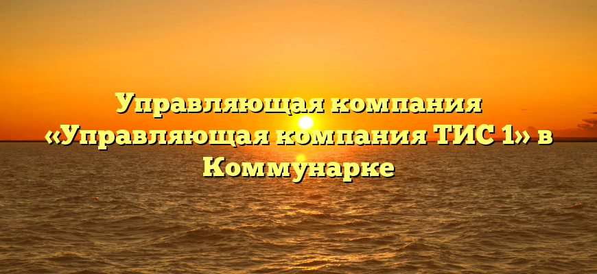Управляющая компания «Управляющая компания ТИС 1» в Коммунарке