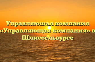 Управляющая компания «Управляющая компания» в Шлиссельбурге
