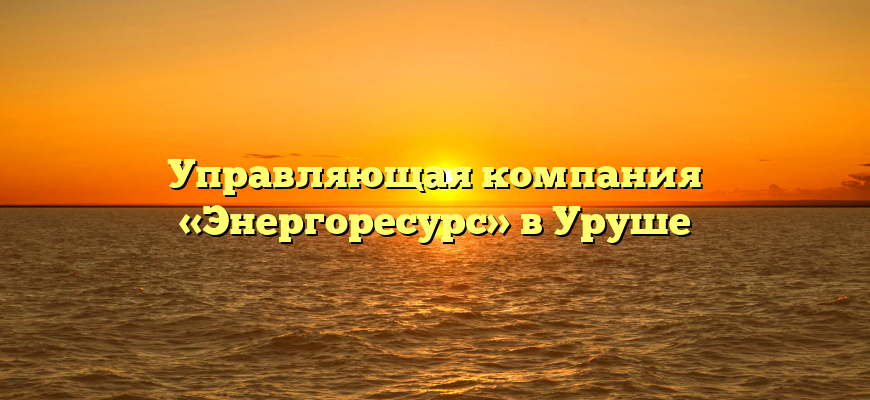 Управляющая компания «Энергоресурс» в Уруше