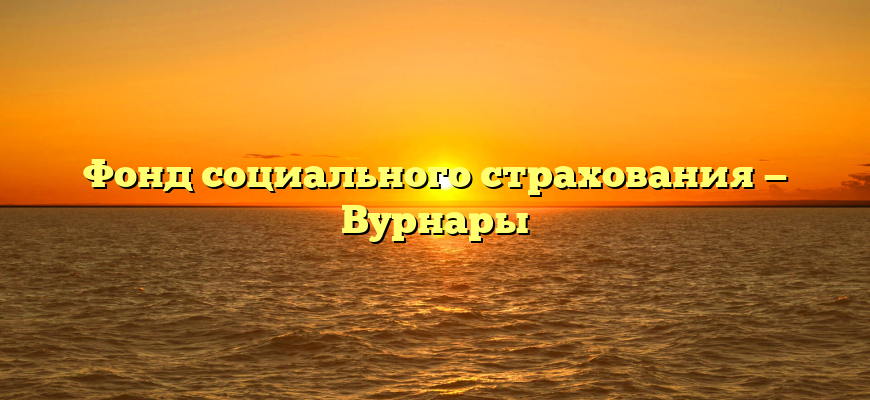 Фонд социального страхования — Вурнары
