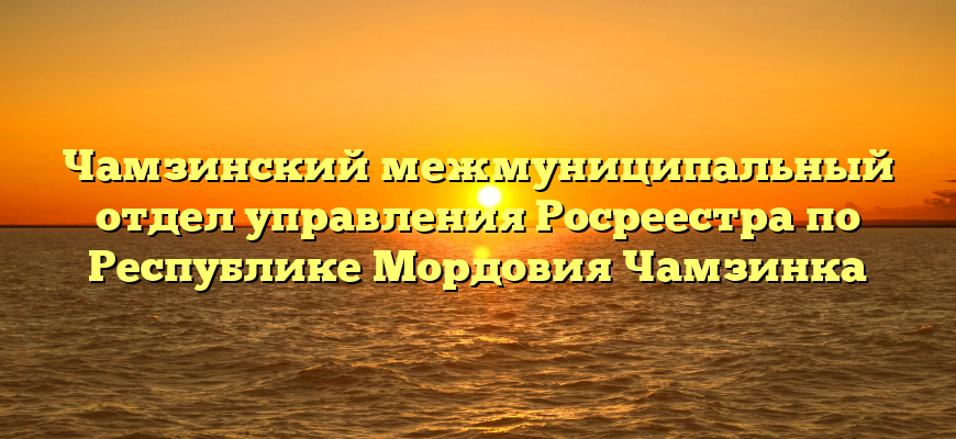 Чамзинский межмуниципальный отдел управления Росреестра по Республике Мордовия Чамзинка